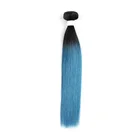 Cheap Price Silky Straight Human Hair 1b Blue Ombre Color Virgin Brazilian Remy Hair 3 Bundles