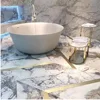Invisible Grey New Calacatta White Marble Bathroom Wall Flooring Tile