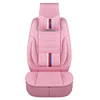 Pink Car Seat Covers Universal PU Leather Waterproof Front and Rear 5 Seats Full Set Car Seat Cushion Cover for Most Cars
