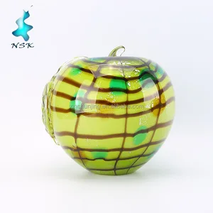 decorative wedding gift green crystal glass apple