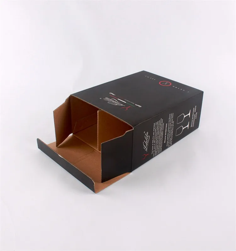 Wine Glass Packing Black Corrugated Wine Glass Box Buy Wine Glass Box