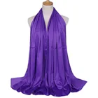 Wholesale large stock muslim soft satin scarf promotional hijab in 30 colors