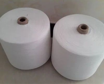 100% Polyester Spun Yarn (Close Virgin) Raw White