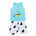 Summer Custom Kids Cotton Soft Little Bear Sailing Cartoon Printing Plush Baby Clothing Bedding Set