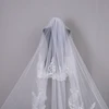 Two-layer White Applique European And American Lace Design Long Wedding Chapel Train Bridal Veils