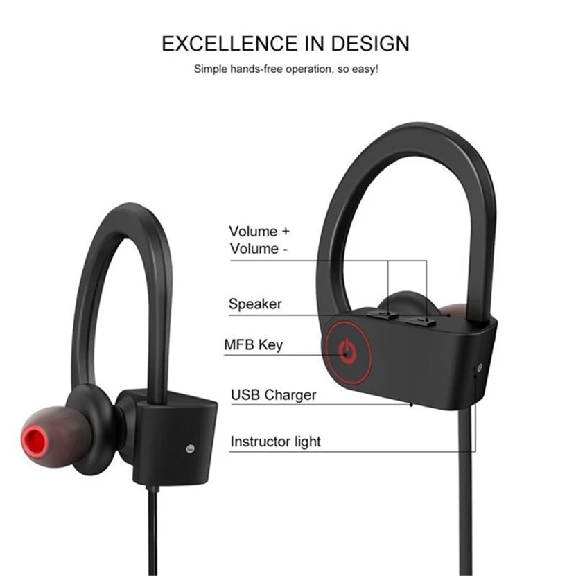 Hot Selling U8 Headphone CSR8635 Chipset Waterproof Wireless Sport Earphone - ANKUX.COM