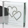 Double Hearts Etched Glass Engagement Souvenirs for Engagement Party Gifts