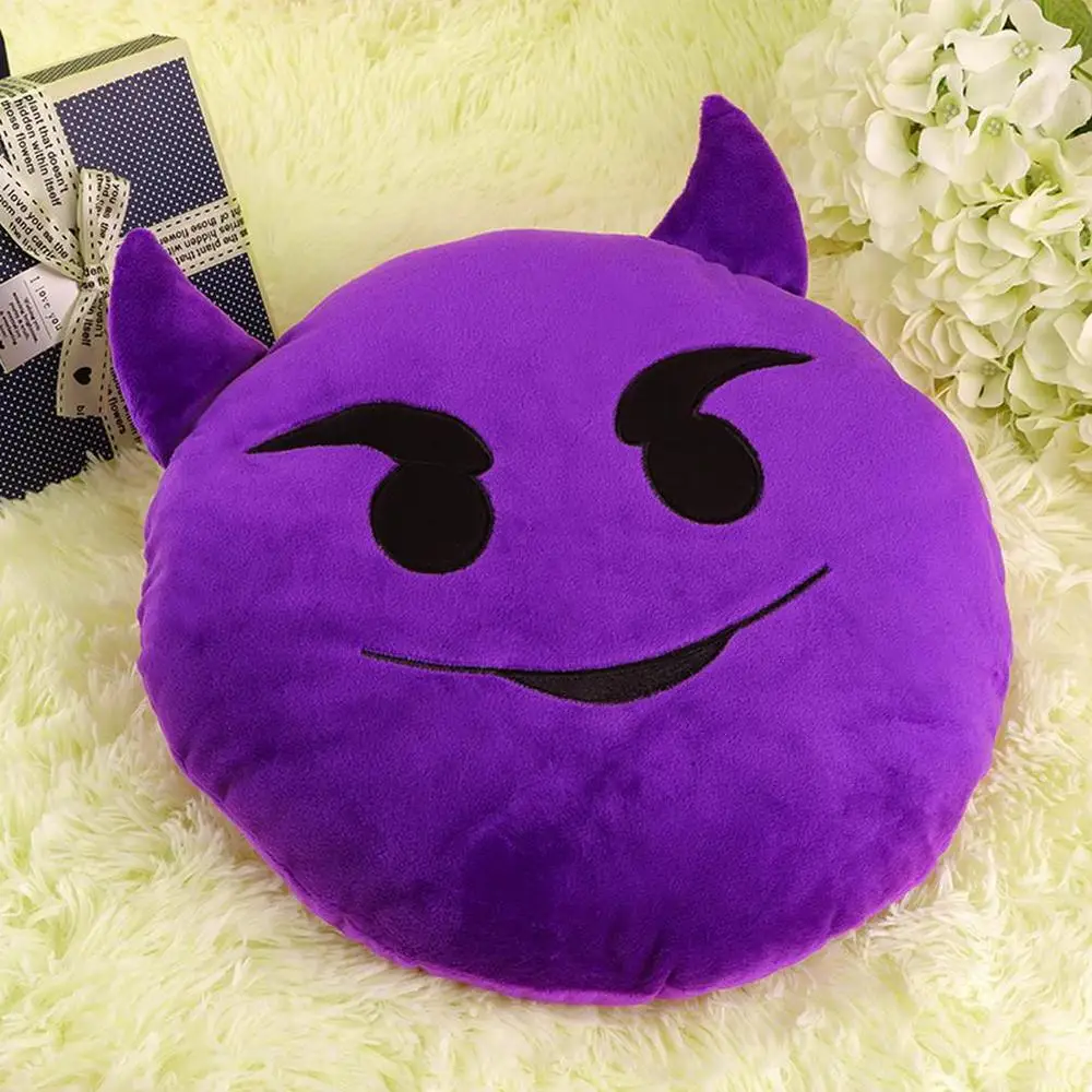 pretty Soft cute Emoji Smile Emoticon Pretty Round Cushion Pillow Stuffed Plush Toy