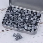 A metal tin box Sealing Wax Beads for Wax Stamp Seals, 150pcs, loyal silver