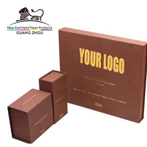 fashion brown custom book shaped gift cosmetics box for packi