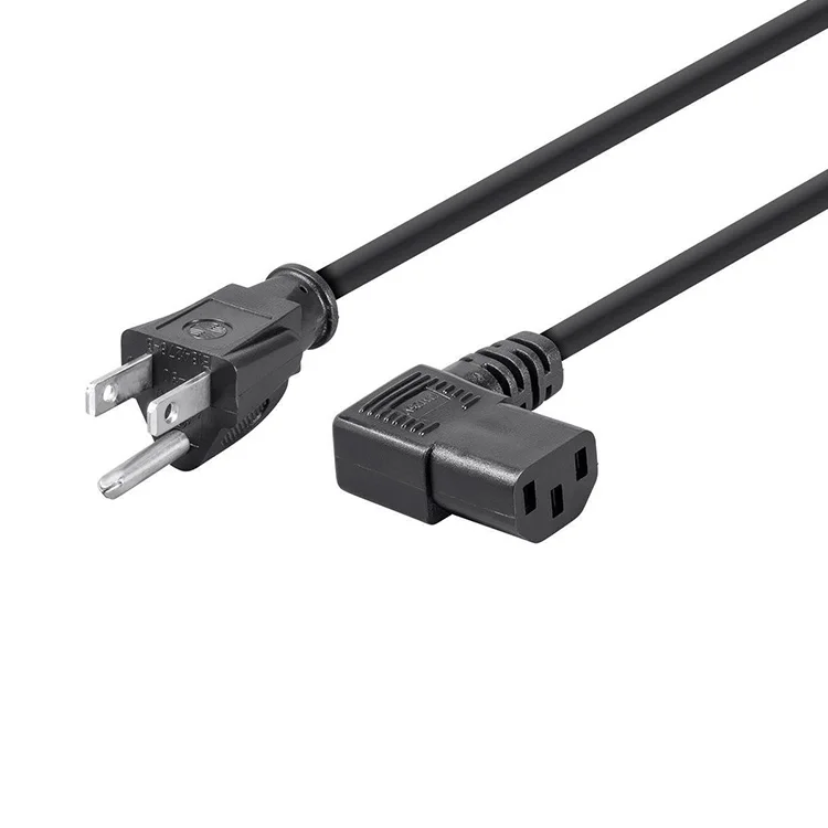 3 Ft 90 Degree Right Angle 18 Awg Ac Power Cord C13 Nema 515p Pc 125v
