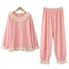 Hot sale price comfortable soft girls cotton panties princess style pajamas sets