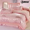 Wholesale bedding sets 100%cotton yarn dyed jacquard satin bed sheets