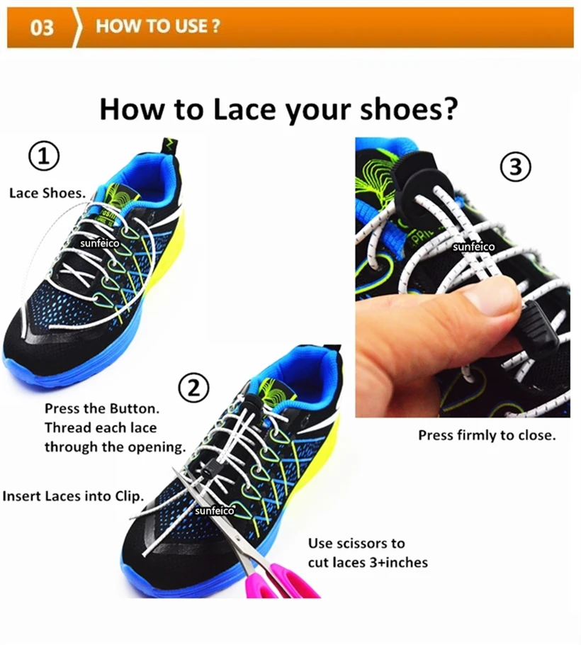 1 Pair Elastic No-Tie Locking Shoelaces Shoe Laces With Buckles For Sport Shoes