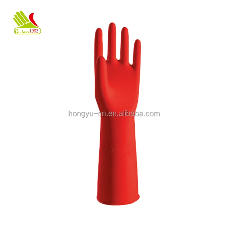 Hersteller Extra Langarm Gummi Geschirr Küche Sauber Handschuhe velourisiert