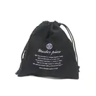 Eco-friendly cheap customer gift creative faux suede bag black promotional velvet drawstring bag printing logo