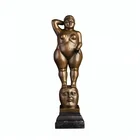 Western design famous fat bronze lady yoga sculpture bronze antique art for sale