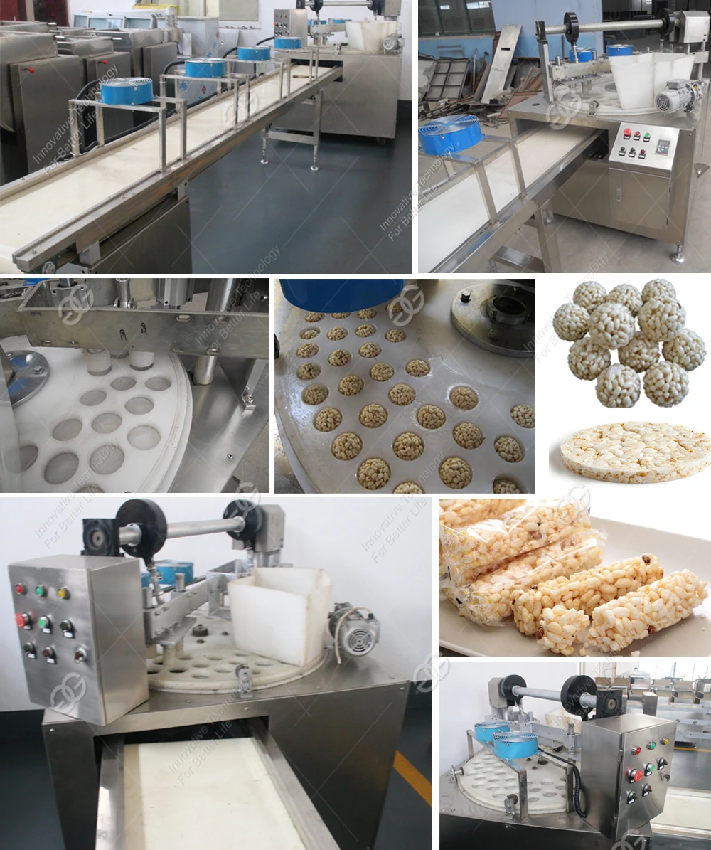 High Efficient Full Automatic Cereal Candy Bar Quinoa Cake Snack Ball Maker Puffed Rice Snacks Making Machine