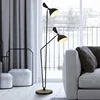 Malaysia new arrival black white E14 2 head standing led adjustable height dimmable floor lamp