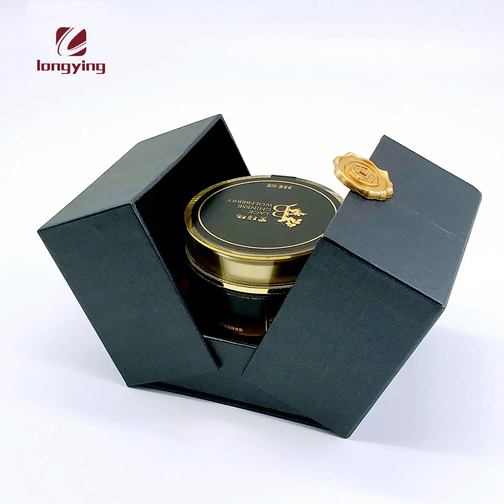 custom luxury matte black cardboard gift box with