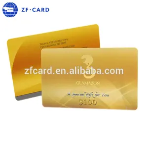 silver/gold plastic pvc reward gift card with rfid f08 chip