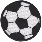 BLACK WHITE FOOTBALL SOCCER BALL MACHINE EMBROIDERED IRON ON APPLIQUE PATCH