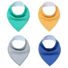 Solid Color Disposable Washable Baby Bandana Drool Bibs 100% Orgnic Cotton Fleece Baby Bibs