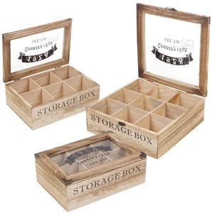 9 compartments chinese gift wooden tea packaging storage box