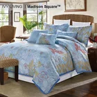 Best Quality Cotton Print Reverse to Solid Floral Dove Sky Blue Bed Sheets Bedding Comforter Sets Luxury Bed Duvet Covers