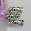 Top Sale Alloy oiled Tibetan Style Antique Silver Tone Beads Hollow Engraved Curved Tube Metal Beads for Necklace Making