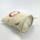 Custom natural color custom size personalized silkscreen drawstring pouch organic cotton bag With Drawstring bag