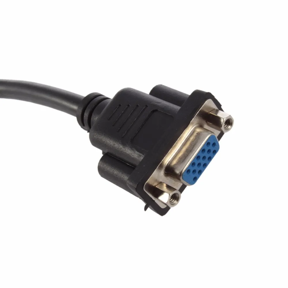 Converter 20cm Mini Male to VGA Female D-SUB 15 Pin M/F Connector Cable Adapter Male To VGA D-SUB 15 pins Female Video - ANKUX.COM