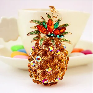 keychain gifts wholesale crystal diamond rhinestone pineapple