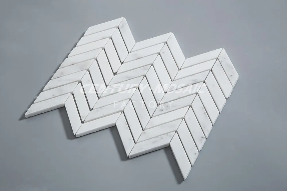 White Marble With Grey Vein Chevron Marble Bathroom Floor Tiles Buy