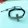 Beautiful plastic crystal cross knotted rosary bracelet