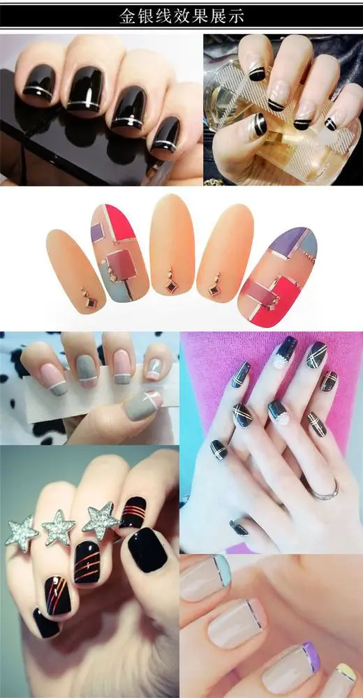 10pcs/lot Color Beauty Rolls Striping Decals Foil Tips Tape Line DIY Design Nail Art Stickers Tools Decorations