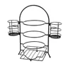 Countertop 3 Tiers Metal Wire Dessert Cake Plate Rack With Removable Flatware Holder Buffet Serving Caddy Rack