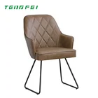 Leisure iron simple modern soft sofa dining chair back stool arm chairs