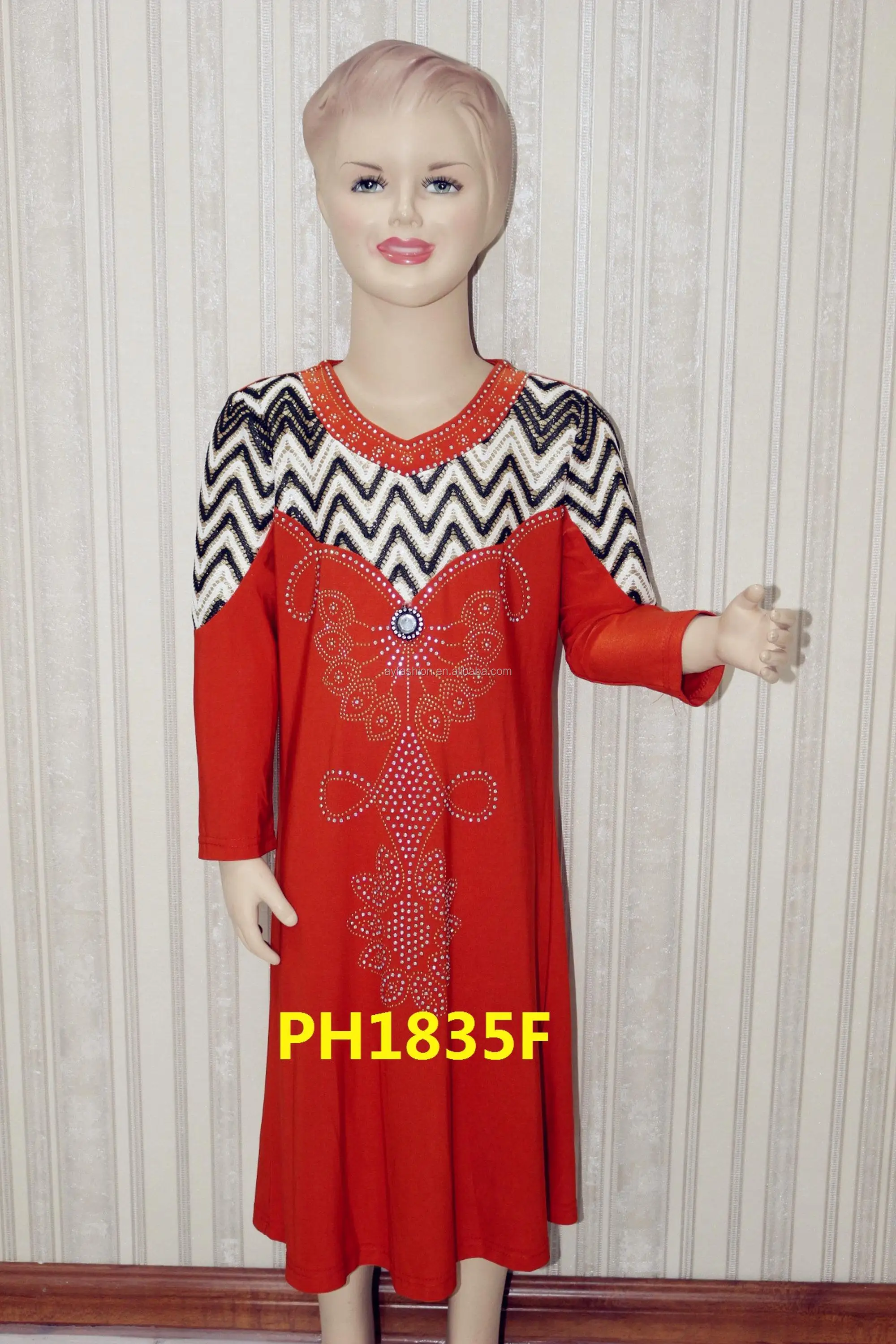 Dubai Fashionable Muslim Designer Kids Wear Abaya Dress