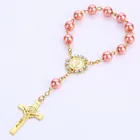 2019 Fashionable Glass Pearl Beads Mini Rosary,Religious Bracelet Pearl Rosary in Stock