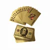 24k Gold foil US dollar playing cards gold poker cards for promotion