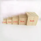 Custom Unfinished Solid Natural Wooden Square Block Cubes