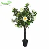 High quality plastic artificial peony flower pot tree