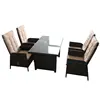 Business glass top desk and pneumatics chair set modern rattan dining furniture indoor