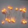 Indoor Room Decoration 3AA Battery Operated Silver Copper Wire 2M 20 Pink Peach Shaped LED Fairy Lights