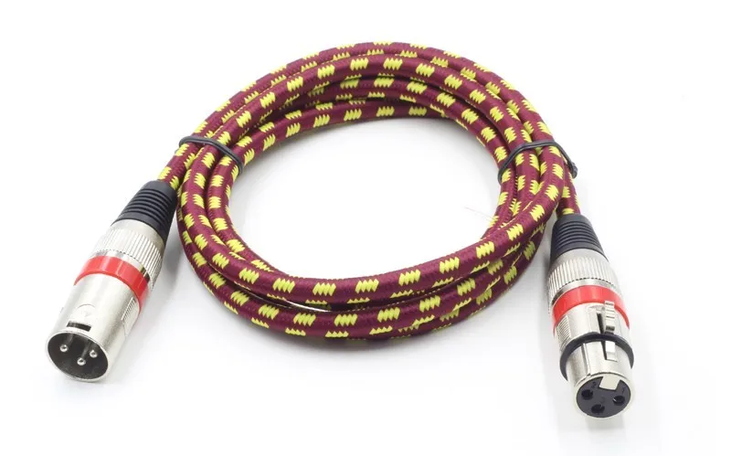 3Pin 5pin XLR Male to Female Microphone nylon braided fabric Cable,XLR Extension Cable - ANKUX.COM