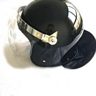 Black police anti riot helmet with neck protection