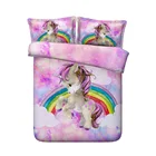 Baby Unicorn and Rainbow Children 3d bedding set