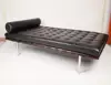 Mid Century Design Living Room Black Leather Mies Van Der Rohe Barcelona Daybed Reproduction