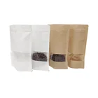 Kraft Paper Stock 150g Ziplock Stand Up Pouch With Clear Rectangle Window